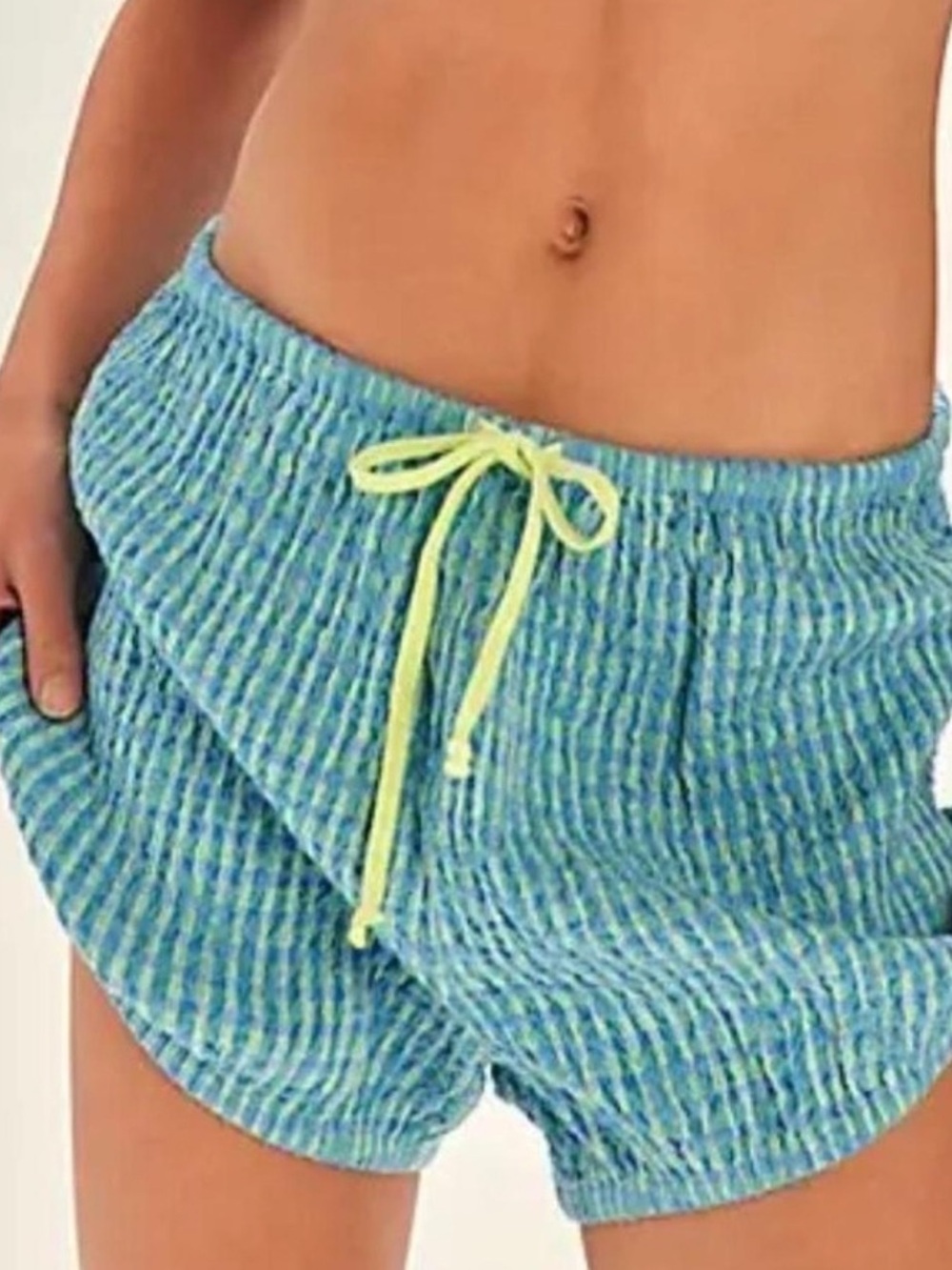 Free People Free-est Sofia Plaid Bloomers Shorts Electric Blue Plaid XS